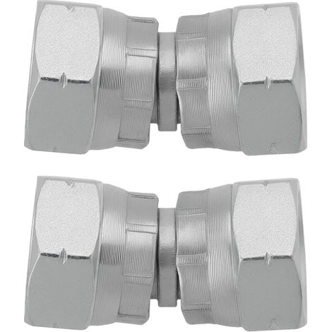 Store 2 Pièces Hydraulique Femelle à Femelle BSP Égal Adapteur de Couplage Pivotant Connecteur en Acier Au Carbone BSP Adaptateurs Pivotants 3/8 Pouces à 3/8 Pouces 15.2mm ID (1/5)