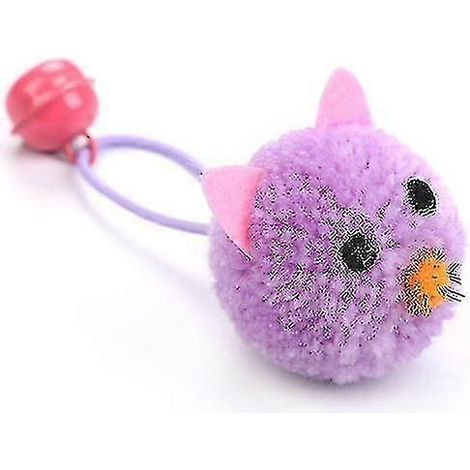 Jouet interactif pour chat en peluche en forme de tête de souris avec clochette (1/5)