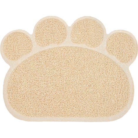 30 x 40 cm beigefarbene Pfotenform Katzen- und Hundematte, rutschfest, für Katzentoilette