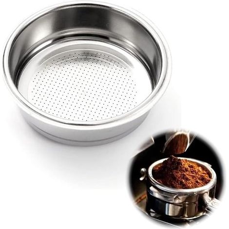 Filtro de café de 51 mm, cesta de acero inoxidable para cafetera espresso, accesorios aptos para cafetera espresso (1 taza) (1/5)