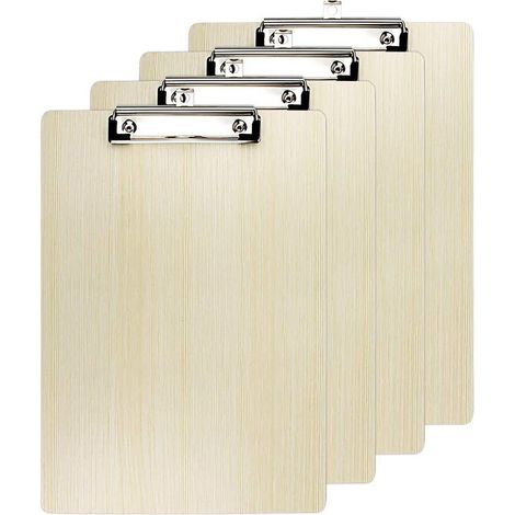 4 pièces presse-papiers/presse-papiers/tableau d'écriture A4 moderne haute qualité densité conseil Grain de bois coins arrondis presse-papiers (1/5)