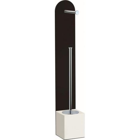 PORTE PAPIER SUR PIED ET PORTE BALAI SUR PIED H 64 CM NOIR MAT - CRISTINA ONDYNA PB63313 (1/2)