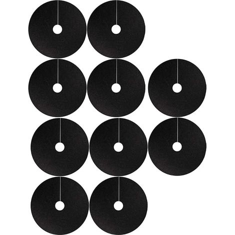 Juego de 10 alfombrillas para el control de malezas en árboles de jardín - 15 cm de diámetro exterior, 2 cm de diámetro interior. (1/5)