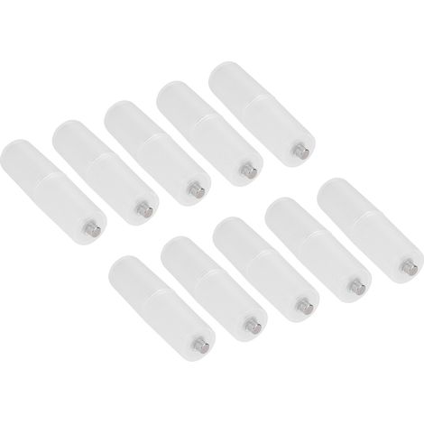 10 Adaptateurs AAA vers AA pour Piles, Support de Batterie Transparent, Convertisseur de Format AAA en AA