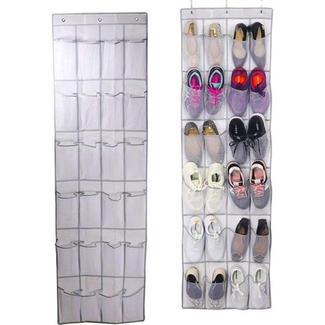 Over-the-door shoe organizer – 24 pockets, space-saving, ideal for kitchen, bedroom and dressing room, made of durable fabric (1/5)