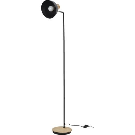 Lampadaire - HOME DECO FACTORY - Métal - Bois - Noir (1/5)