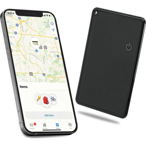 Ultradünne, wiederaufladbare Ortungskarte im Brieftaschenformat, kompatibel mit Apple „Wo ist“ (nur iOS) – geeignet für Werkzeugkästen, Koffer und mehr (1/5)