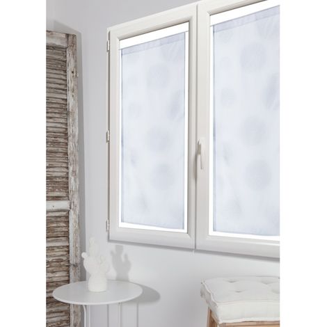 Paar transparente weiße Fenster, B.45 x H.120 cm Centrale Brico