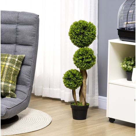 Pianta artificiale di bosso in vaso 90 cm, con protezione UV, verde chiaro HAVRYA (1/5)