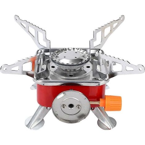 Réchaud de camping portable, pliable, avec dispositif d'allumage, pour la randonnée, le camping, les pique-niques, réservoir de gaz extérieur - JBMEDIA (1/4)