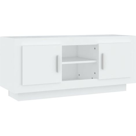 Mobile TV multimediale scaffale TV credenza TV sala da pranzo soggiorno camera da letto 102 x 35 x 45 cm legno ingegnerizzato bianco 020025569