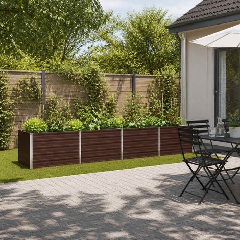 vidaXL Letto rialzato da giardino Marrone 320 x 80 x 55 cm