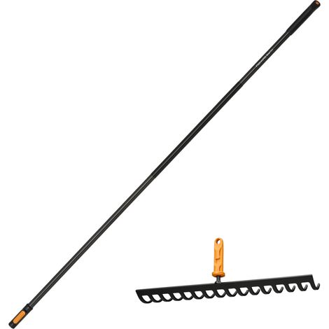 FISKARS ONECLICK Rastrello per terreno in metallo, testa 41 cm + manico 161 cm