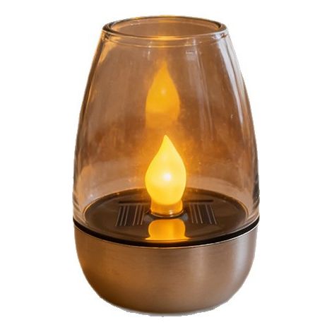 Lampe bougie solaire LED en acier inoxydable, éclairage extérieur étanche, décoration jardin cour terrasse (1/5)