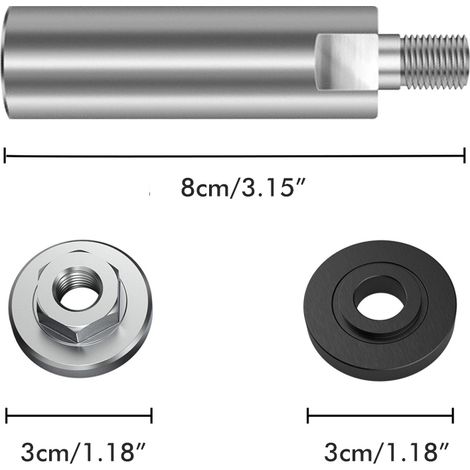 Rallonge pour meuleuse d'angle, tige de connexion, rallonge pour polisseuse rotative, filetage multifonctionnel, avec écrou de blocage à bride, rallonge pour meuleuse d'angle (1/5)