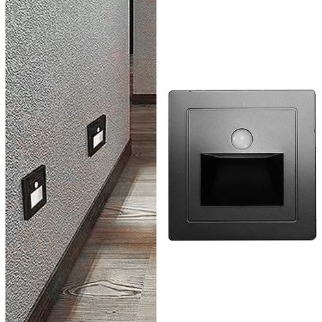 Éclairage d'escalier encastré à détecteur de mouvement, en ABS, LED solaire, pour terrasses, marches, clôtures, patios, jardins et allées. Lumière blanche 6000K. (1/5)