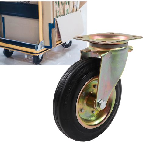 Roulettes pivotantes en alliage de 8 pouces sans freins pour chariots manuels, camions à ordures et établis (440 LBS) (1/5)