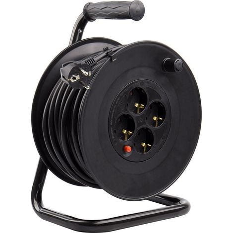 Bobina Prolunga Cavo 25m 3x15mm con Sistema Anti-Twist Nero (1/6)