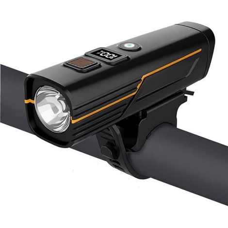 Fahrradbeleuchtung mit Lichtsensor und Digitalanzeige, wiederaufladbare LED-Vorder-/Rückleuchte, Fahrradtaschenlampe (1/3)