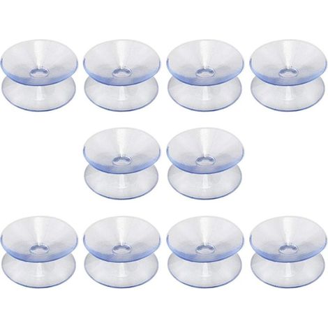 Ventouses double face compatibles avec dessus de table en verre, 10 ventouses sans crochets, ventouses pour miroir multifonctionnel, double face en verre antidérapant(30mm) (1/5)