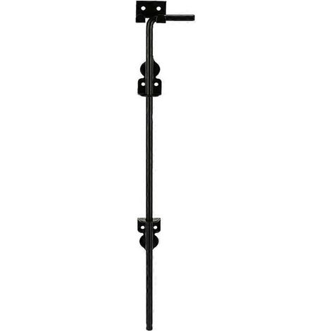 Verrou de portail robuste de 45,7 cm (18 pouces), boulons pour clôtures en bois - Noir (1/5)