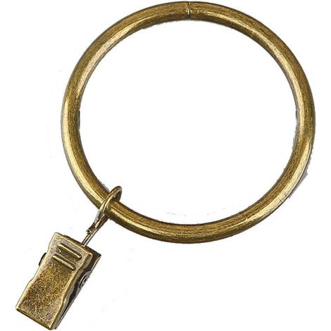 Anneaux de rideau Crochets de rideau de douche Anneaux Anneaux de rideau de douche, balcon Bronze Diamètre intérieur 32mm10Chaque (1/5)