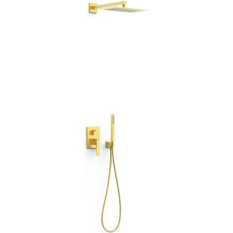 Kit mitigeur encastré 2 voies Rapid‑box pour douche Slim Or Mat 24K - TRES 20238004OM
