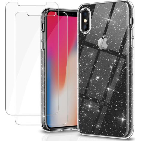 CUSTODIA IN SILICONE PER IPHONE XS/X 5.8' VETRO TEMPERATO (1/5)
