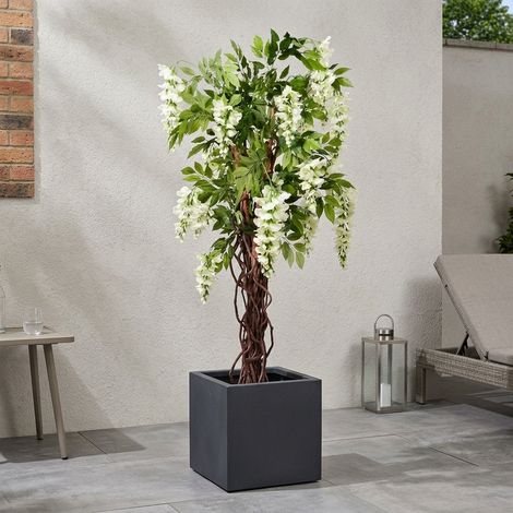 Lifelike Cream Wisteria Potted Tree (1/2)