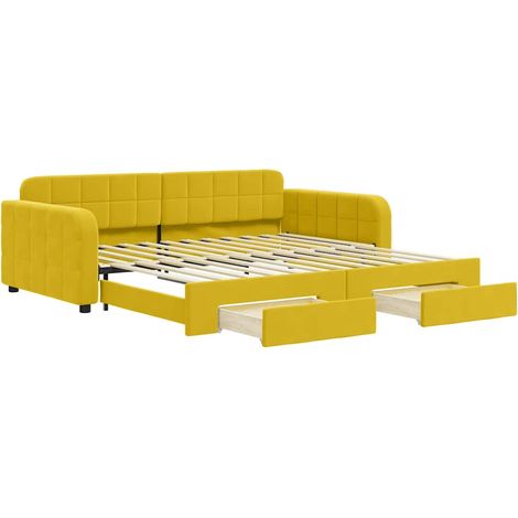 Maison Exclusive - Divano Letto Estraibile con Cassetti Giallo 100x200cm Velluto