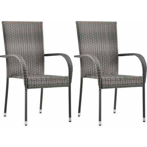Maison Exclusive - 3-tlg. Garten-Essgruppe Poly Rattan Grau