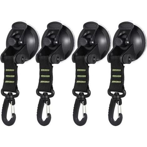 4 Pcs Ventouse,Ventouse d'ancrage à ventouse robuste avec crochet de fixation, ventouse puissante pour bâche de camping, auvent latéral, voiture, van, camion (1/5)