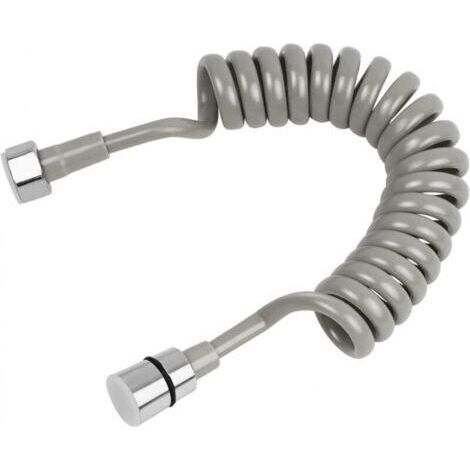 Tuyau de Douche Télescopique, 2 Mètre Tuyau de Ressort de Salle de Bain, Acier Inoxydable Tuyau en Spirale, Tuyau Long pour Pulvérisateur, Toilette, Bidet, Robinet (1/4)