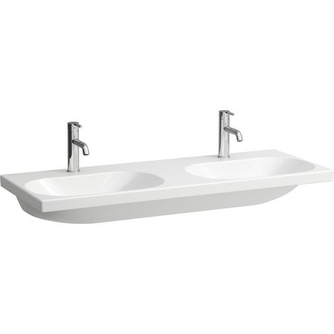 LAUFEN LUA lavabo double, 1 trou pour robinet, sans trop-plein, (1/4)