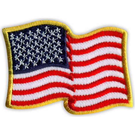 Aufnäher mit wehender amerikanischer Flagge – USA – Vereinigte Staaten von Amerika – Zum Aufnähen – Gestickter Aufnäher/Abzeichen/Emblem
