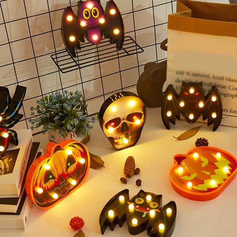 Veilleuse LED en forme d'araignée, lampe de bureau, fonctionne avec 2 piles AA (non fournies), blanc chaud, idéale pour Halloween, les fêtes, la décoration intérieure, les restaurants ou comme cadeau. (1/4)