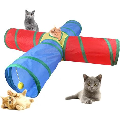 1 tunnel pour lapins, à double sens, jouet pliable (1/5)