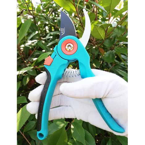 Sécateur réglable à lame émoussée : sécateur robuste à lame émoussée pour plantes et bois frais jusqu’à 25 mm de diamètre, avec rainure d’écoulement de la sève.-AquaForge (1/5)