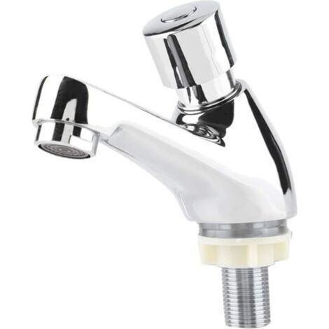 Robinet Temporisé Lave Main Lavabo Robinet Chromé Fermeture Automatique Robinet D'économie D'eau Robinet pour Cuisine Salle de Bain Lave-main WC (1/5)
