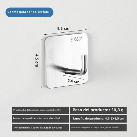 Rack De Toallas De Acero Inoxidable 304 Soporte Pesado Para Baño Gancho Adhesivo Anillo De Toalla Portador De Papel De Toalla Gancho De Bata Montaje En Pared (1/5)