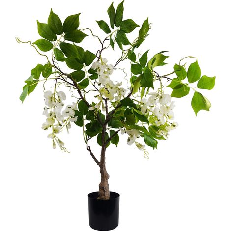 90cm Artificial White Wisteria Bush (1/3)