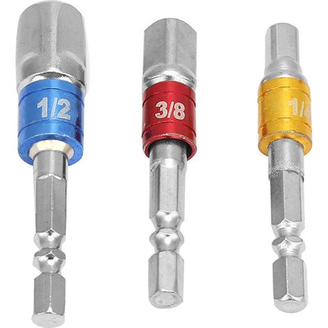 Schlagfester Steckschlüssel-Adaptersatz, 3-teilig, 1/4", 3/8", 1/2" Sechskant-Steckschlüsseleinsätze aus Chrom-Vanadium-Stahl, Adapter zur Verwendung mit Steckschlüssel-Sets, Stangensatz