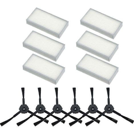 Accessoires compatibles avec les robots aspirateurs iLife V3, V3S, V5 et V5S Pro : brosse latérale et filtre HEPA. (1/5)