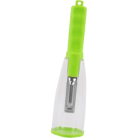 Éplucheur multifonction en acier inoxydable avec récipient de rangement pour légumes, carottes et pommes de terre. Idéal pour la cuisine. Convient pour fruits, carottes et pommes de terre. (1/5)
