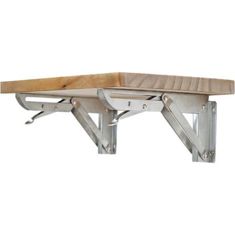 Support D'Angle - Acier Inoxydable - Pour Étagère Triangulaire - Murale Réglable - 10 Pouces - Lot De 2 (1/5)