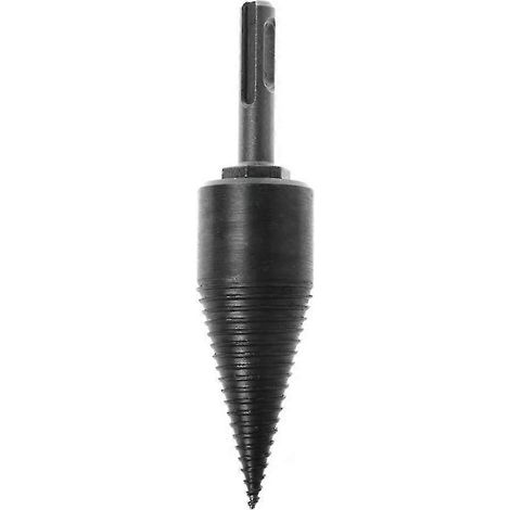 Fendeuse de bûches multifonctionnelle de 32 mm avec cônes et poignée ronde, pour bois de chauffage et perçage du bois (poignée ronde). (1/5)