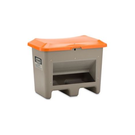 CEMO Streugutbehälter Plus3 200 Liter unterfahrbar mit Entnahme grau/orange (1/3)
