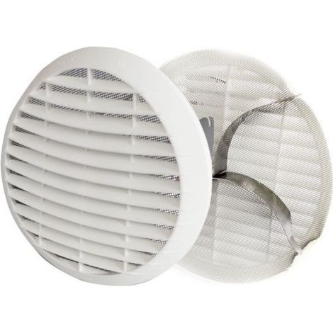 Griglia TONDA da 160 a 200 mm ABS bianco con molle ventilazione presa aria
