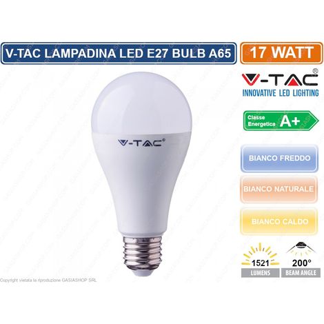 V-TAC VT-2017 Lampadina LED E27 17W A65 Bianco naturale - 4000K