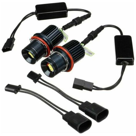 2X blanc 80W LED Angel Eyes ampoule de marqueur d'anneau Halo pour BMW E39 E60 E53 (1/4)